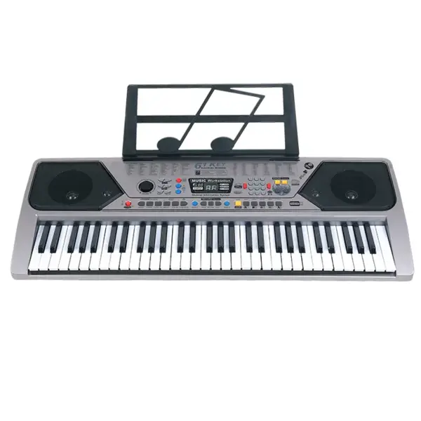 Orga electronica DEPOX , Schone Klange, intrare USB, mini-microfon, suport partitura inclus, argintiu