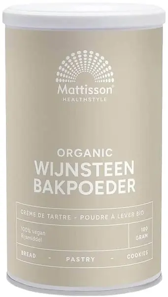 Organic Cream of Tartar Baking Powder, 180 g, Mattisson Healthstyle