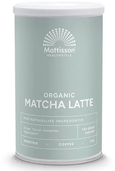 Organic Matcha Latte, 140 g, Mattisson Healthstyle