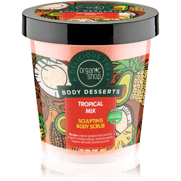 Organic Shop Body Desserts Tropical Mix exfoliant corporal pentru slăbire 450 ml