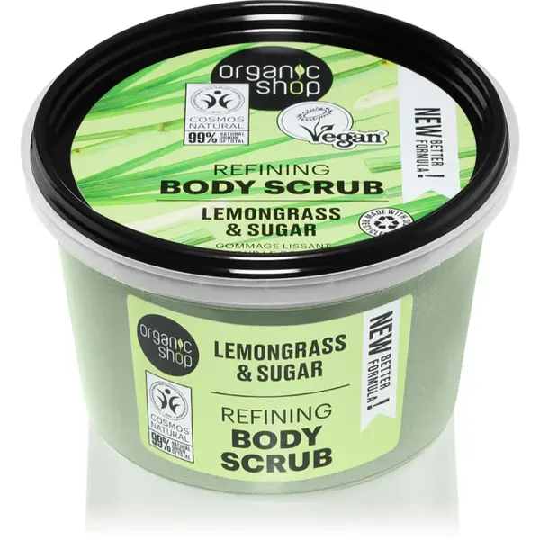 Organic Shop Lemongrass & Sugar crema delicata pentru exfoliere pentru corp 250 ml