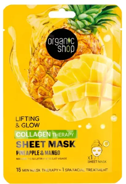 Organic Shop Mască facială pe foaie Pineapple & Mango, 25 g