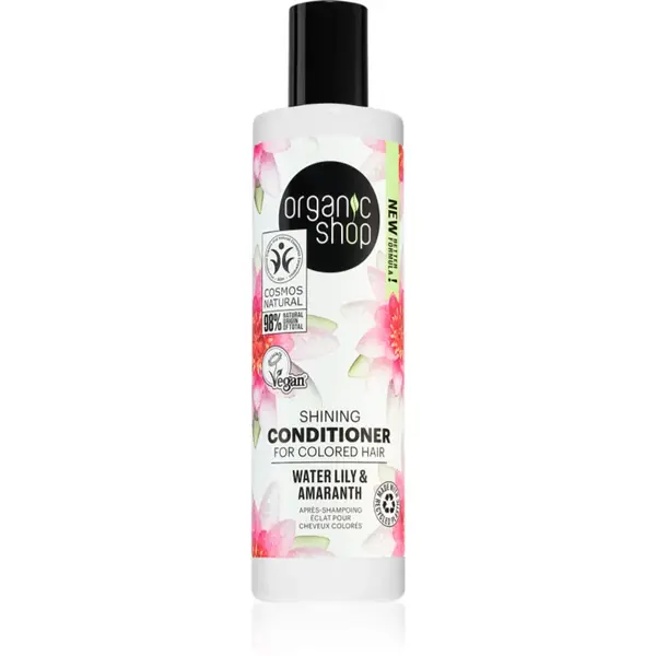 Organic Shop Organic Shea & Lily balsam pentru păr ușor de pieptănat cu efect iluminator pentru păr vopsit 280 ml