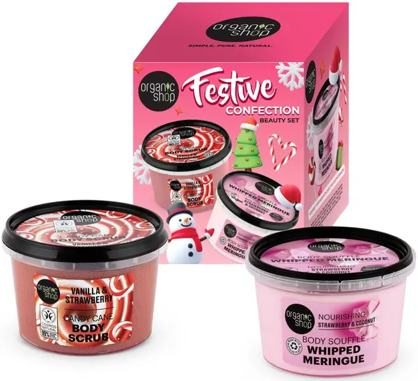 Organic Shop Set Festive Confection - Scrub și Sufle pentru corp, 2 х 250 ml