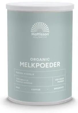 Organic Skimmed Milk Powder, 450 g, Mattisson Healthstyle