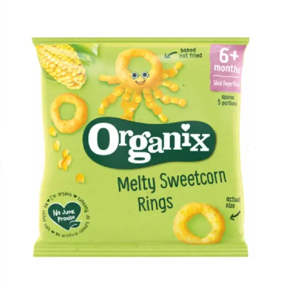 Organix Snack bio din porumb dulce in forma de inel 6+ luni 20 g