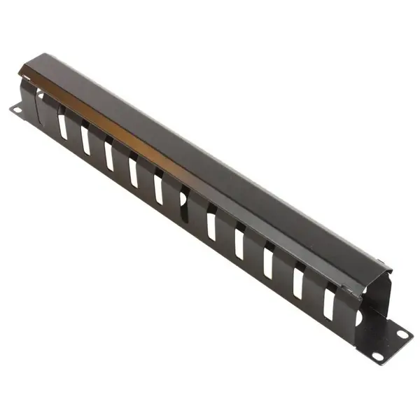 Organizator cabluri orizontal, 2U, metalic, otel SPCC 1 mm, 19 inch, negru, SAF- ORGM2U