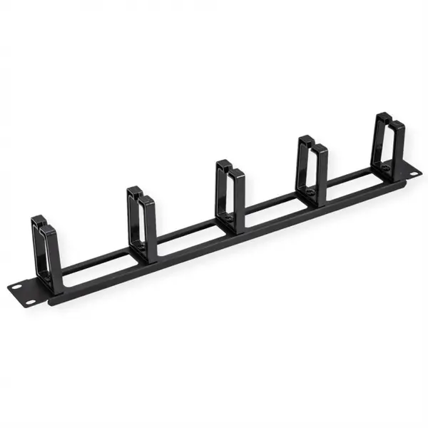 Organizator cabluri pentru cabinet 19" cu 5 inele Negru, Value 26.99.0324