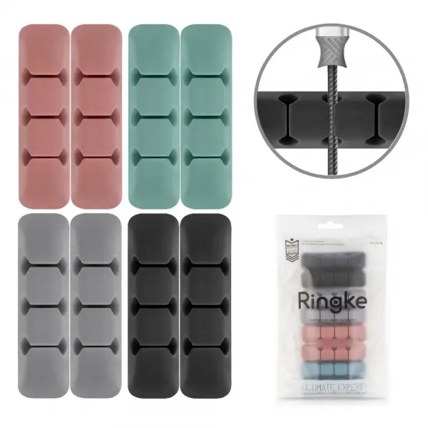 Organizator Cabluri Ringke, Set 8 bucati, Diverse Culori