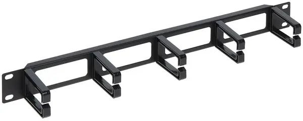 Organizator cu inele pentru rack 19 inch, 5 inele, negru, ORGAN-INELE