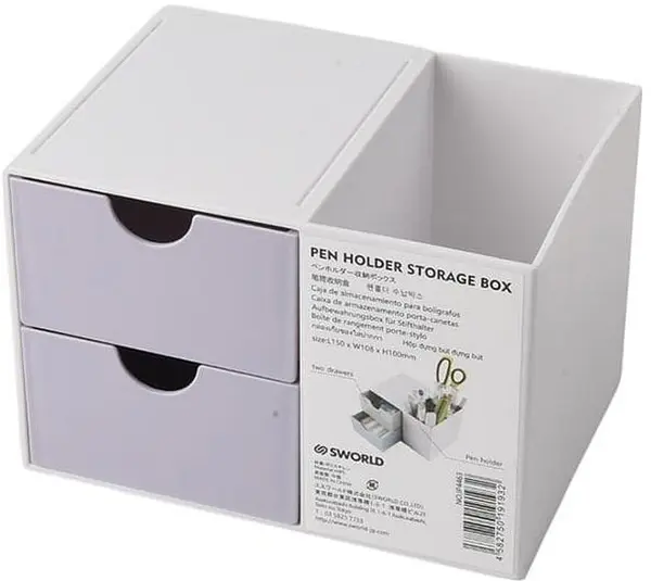 Organizator de birou Sworld - Cu 2 sertare, mov