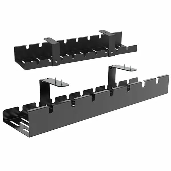 Organizator de cabluri sub birou NewEvo, tava pentru cablu de alimentare, metal robust, potrivit pentru majoritatea birourilor, dimensiune 50x12x9 cm,