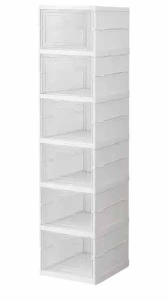 Organizator de pantofi pliabil economisitor de spatiu cu Usi transparente cu 6 Niveluri