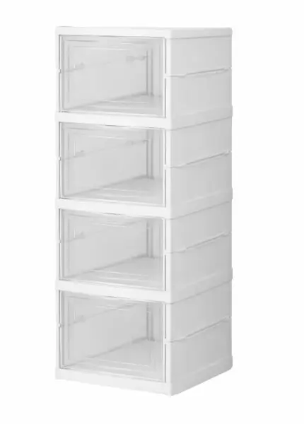 Organizator de pantofi pliabil economisitor de spatiu cu Usi transparente cu 4 Niveluri