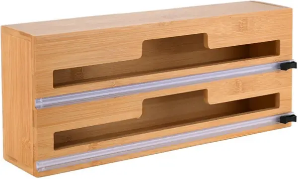 Organizator din folie de aluminiu din bambus Estia - Bamboo Essentials, pentru montare pe perete