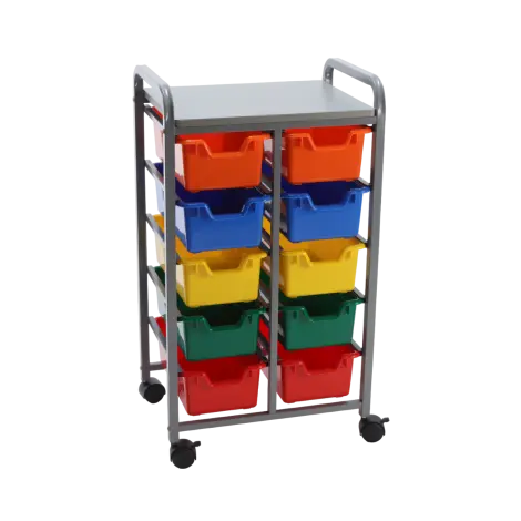Organizator mobil cu 10 containere pentru gradinita, scoala