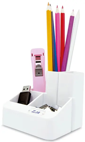 Organizator pentru birou Rapesco - Tidy, cu 5 compartimente, alb