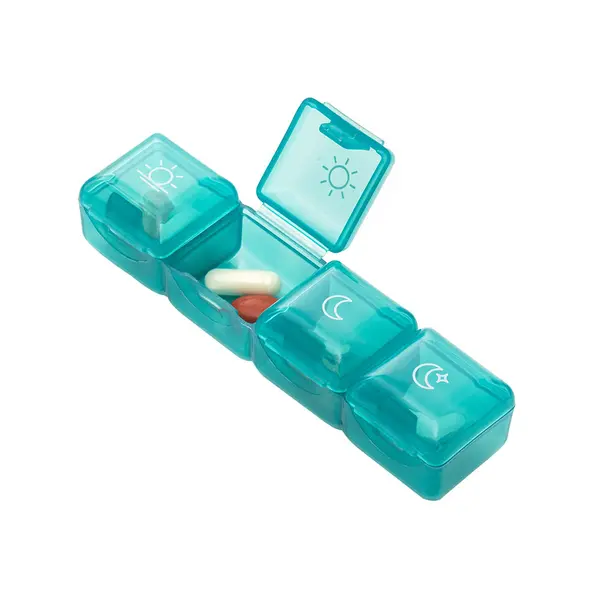 Organizator pentru medicamente Vitammy Pilla 1 x 4, cu 4 compartimente, design compact si portabil