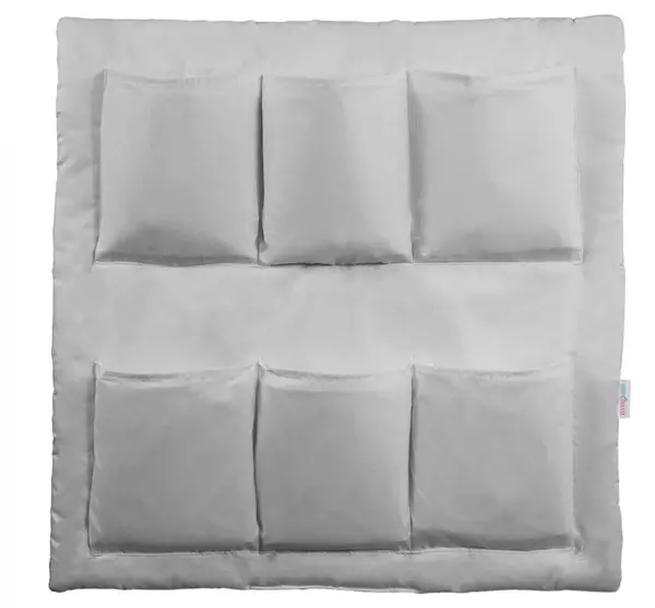 Organizator pentru patut copii BabyMam cu 6 buzunare spatioase, fixare rapida cu velcro, dimensiune 60 x 60cm, White
