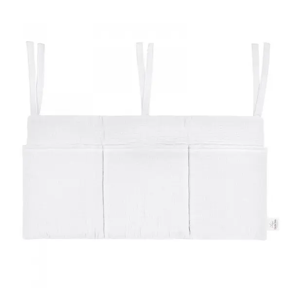 Organizator suspendat din muselina pentru pat, 60 x 30 cm, Little Amy, Alb