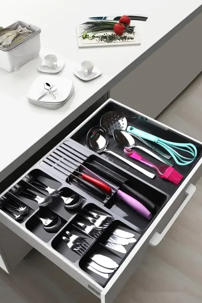 Organizator tacamuri KASNDY01 Gri 50x40x6.5 cm