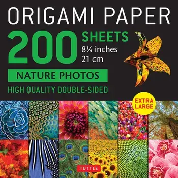 Origami Paper 200 sheets Nature Photos 8 1/4" (21 cm). Double-Sided Origami Sheets Printed with 12 Photographs (Instructions for 6 Projects Included)/***