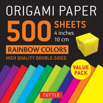 Origami Paper 500 sheets Rainbow Colors 4" (10 cm). Tuttle Origami Paper: Double-Sided Origami Sheets Printed with 12 Different Color Combinations/***