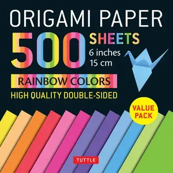 Origami Paper 500 sheets Rainbow Colors 6" (15 cm). Tuttle Origami Paper: Double-Sided Origami Sheets Printed with 12 Color Combinations (Instructions for 5 Projects Included)/***