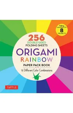 Origami Rainbow Paper Pack Book: 256 Double-Sided Folding Sheets (Includes Instructions for 8 Projects) - Tuttle Publishing