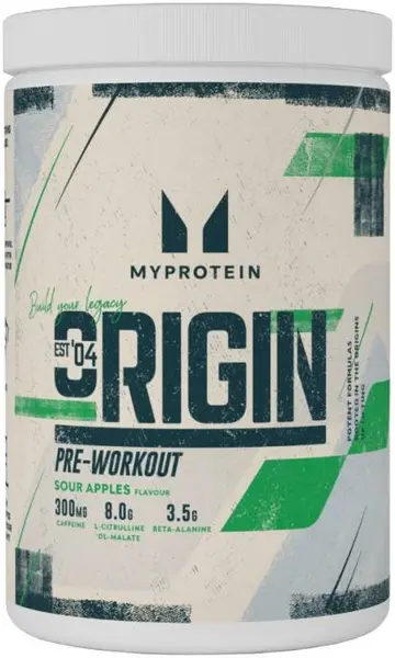 Origin Pre-Workout, măr acru, 600 g, Myprotein