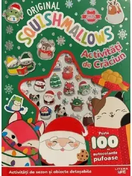 Original Squishmallows. Activitati de Craciun. Peste 100 de autocolante pufoase/***