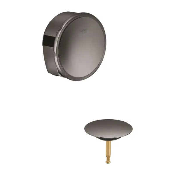 Ornament scurgere si preaplin cada Grohe, Talentofill trim bath, capac mascare, dop de scurgere, accersorii de montare incluse, hard graphite, antracit lucios