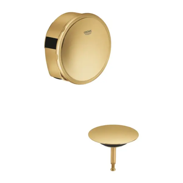 Ornament scurgere si preaplin cada Grohe, Talentofill trim bath, capac mascare, dop de scurgere, accersorii de montare incluse, cool sunrise, auriu lucios