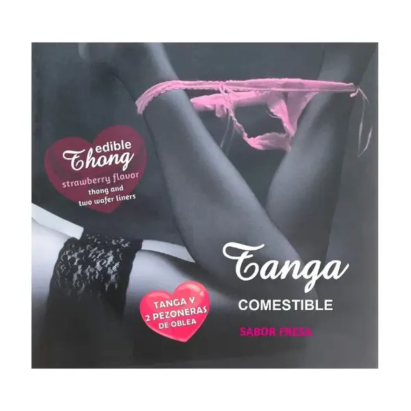 Ornamente comestibile pentru sâni și zona intimă DIVERTY SEX Edible Thong, gust de căpșuni (model 4869)