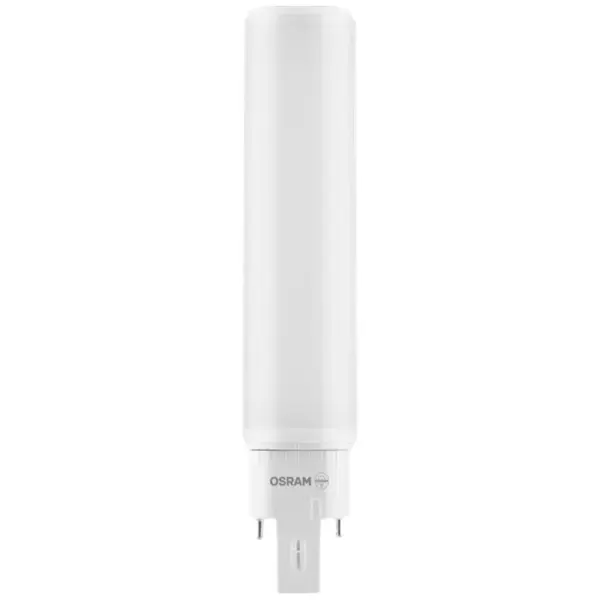 OSRAM Bec LED profesional OSRAM Dulux D LED EM & AC Mains, 9W/10W, Conector G24d-3 (cu 2 pini), inlocuieste un bec clasic de 26 W, Finisaj mat