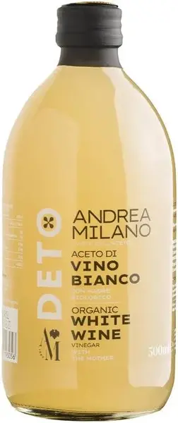 Oțet de vin alb organic, nefiltrat, 500 ml, Andrea Milano