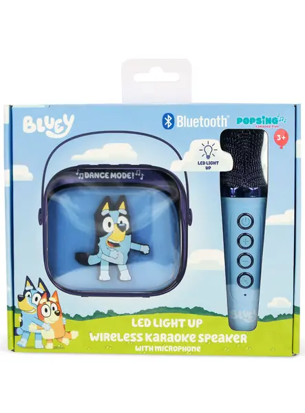 Otl Bluey Popsing Led Light-up Wireless Karaoke Speaker & Microphone
