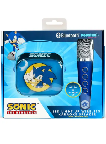 Otl Sonic The Hedgehog Popsing Led Light Up Wireless Karaoke Speaker With Microphone