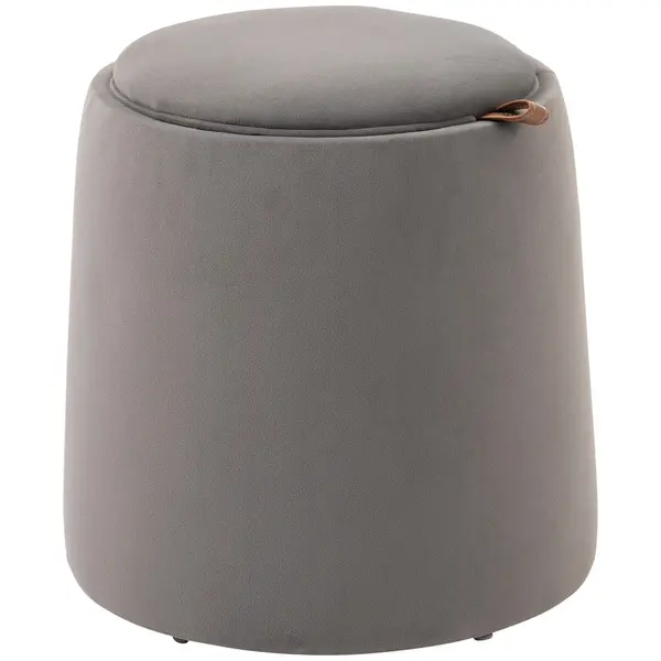 Otomana rotunda cu tava superioara, taburet din material textil cu atingere catifea, masuta de cafea HOMCOM | Aosom Romania