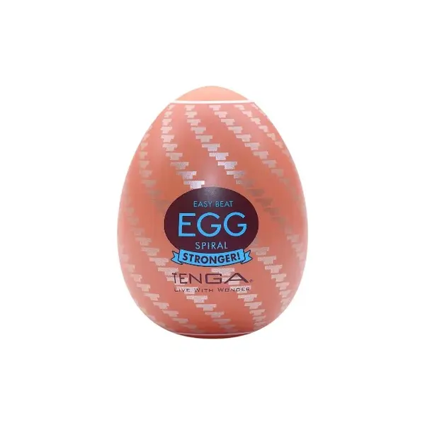 Ou masturbator TENGA Spiral, de unică folosință, cu loțiune inclusă, interior texturat spiralat, material elastic TPE