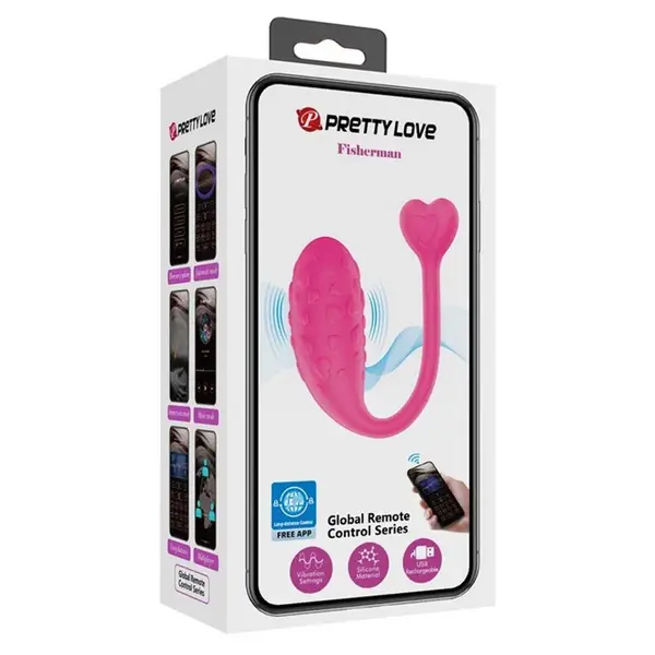 Ou vibrator SMART PRETTY LOVE - Fisherman, pentru stimulare sexuala feminina, roz, 12 functii de vibratie
