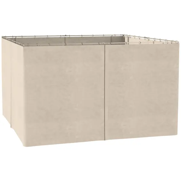 Outsunny 4 pereti laterali pentru pavilion de gradina tonela rigida 300 x 400 cm pentru protectie impotriva ploii vantului soarelui bej | Aosom Romania