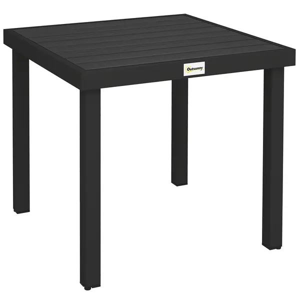 Outsunny Aluminum Outdoor Patio Dining Table for 4 for Garden Lawn Backyard, Natural | Aosom Romania