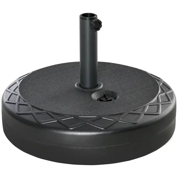 Outsunny Bază de Umbrelă Rotundă din Plastic Rezistent 30kg, Ø55x14cm, Ideală pentru Stabilitate, Ușor de Mutat, Negru | Aosom Romania