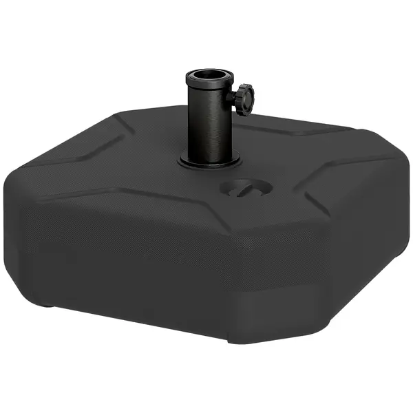 Outsunny Bază Pătrată pentru Umbrelă, Suport Greu pentru Umbrele de Exterior, Umplibil cu Nisip până la 25kg sau cu Apă până la 20kg, pentru Grădină, Piscină, Negru | Aosom Romania