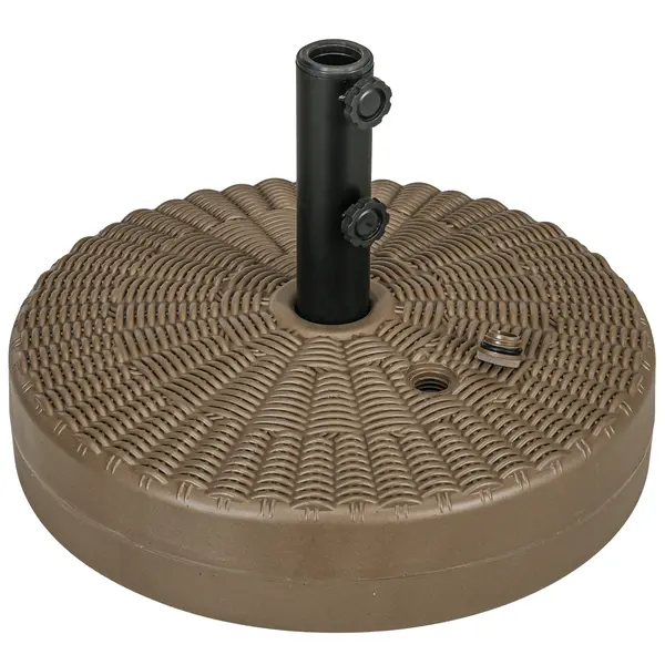 Outsunny Bază pentru Umbrelă cu Butoane Rotative Încorporate și Duză Laterală, Ø51x36 cm, Maro | Aosom Romania
