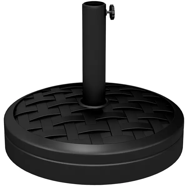Outsunny Bază pentru Umbrelă cu Manivelă Rotativă și Design Împletit, Ø45x36 cm, Negru | Aosom Romania