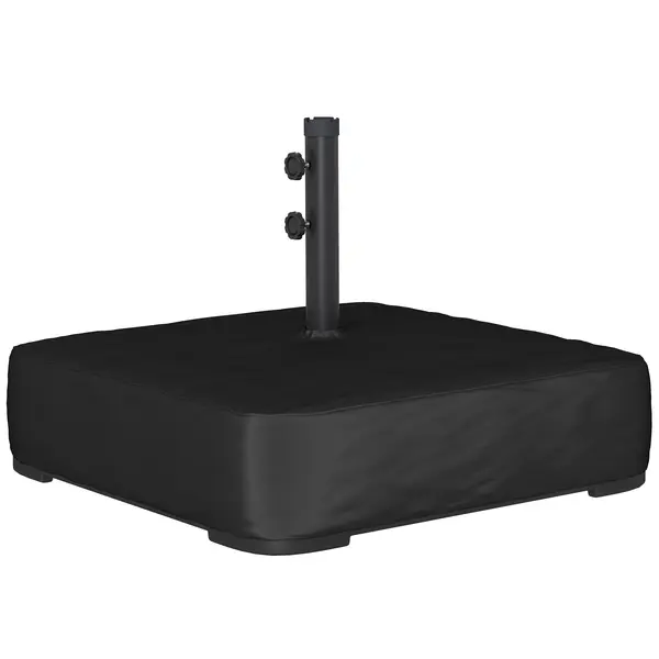 Outsunny Bază pentru Umbrelă Reumplibilă cu Nisip 80 kg/Nisip Umed 90 kg, pentru Tije de Ø48 mm, Negru | Aosom Romania