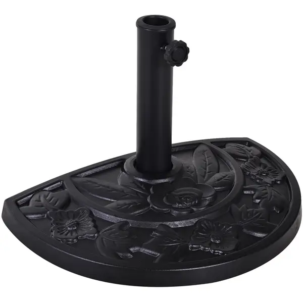 Outsunny Bază pentru Umbrelă Semicirculară de Ø38 mm si Ø48 mm cu Manivelă, 50x31x32 cm, Negru | Aosom Romania