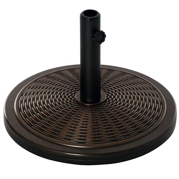 Outsunny Bază Umbrelă 14kg, Ciment și Plastic, Efect Ratan, Bronz | Aosom Romania